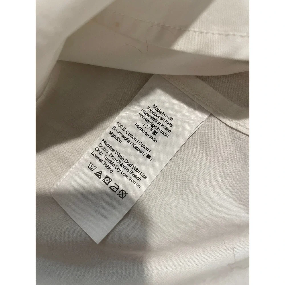 J. Crew Organic Cotton Button-Up Shirt Sz 6 Garcon White Minimalist Capsule Chic
